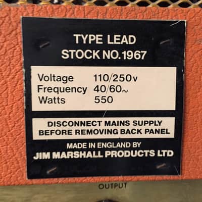 1972 Marshall Major for Lead Guitar in Orig Orange Color tolex - Pulsonic - Full Stack! Super Rare! image 7