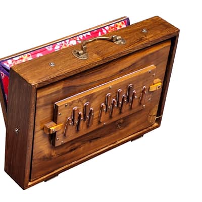 Indian Shruti Box 13 Notes 1 Octave Teak Wood 440Hz Drone Instrument with Bag image 2