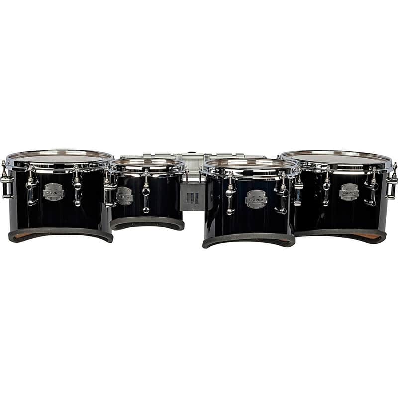 Mapex Quantum Mark II Series California Cut Tenor Small Marching Quad Regular 8, 10, 12, 13 in. Gloss Black image 1