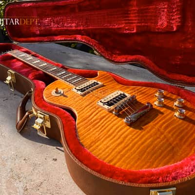♚SUBLIME♚2023 GIBSON Les Paul Standard*SLASH ♚ AAA+ MEGA DEEP FLAME  !♚ Appetite Amber ♚ AMAZING image 2
