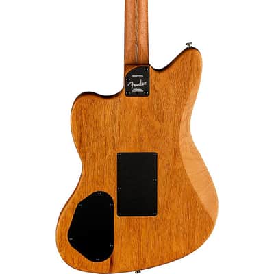 Fender American Acoustasonic Jazzmaster All-Mahogany Acoustic-Electric Guitar Regular Bourbon Burst image 2
