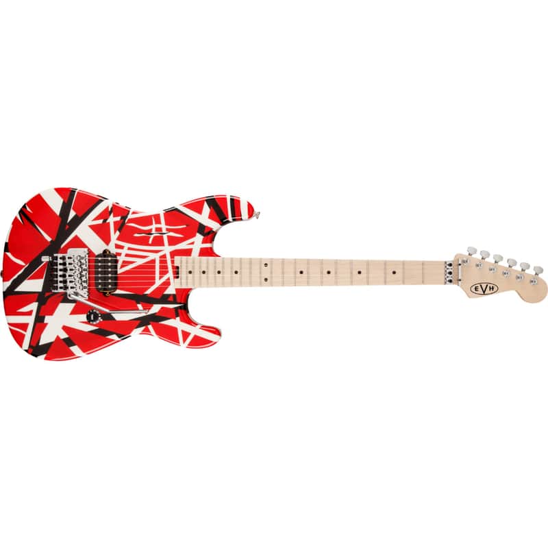 EVH Striped Series Electric Guitar, Red with Black Stripes, 5107902503 image 1