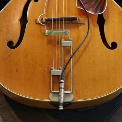 1948 Epiphone Triumph w/ DeArmond Guitar Mike Archtop Guitar Natural + HSC image 5
