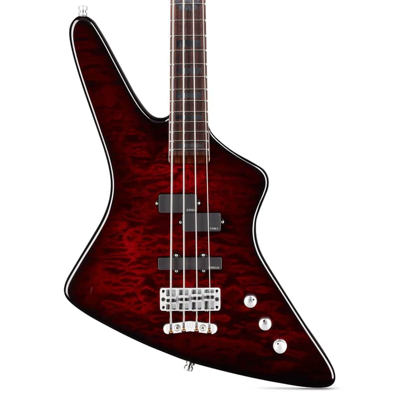 Warwick Custom Shop Reverso Rex Brown Signature Bass, Burgundy Blackburst Transparent High Polish image 1
