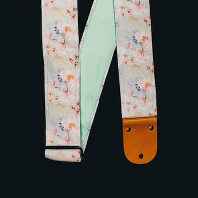 Mr.Strapsky Pastel Roses (Mint) Guitar Strap image 3