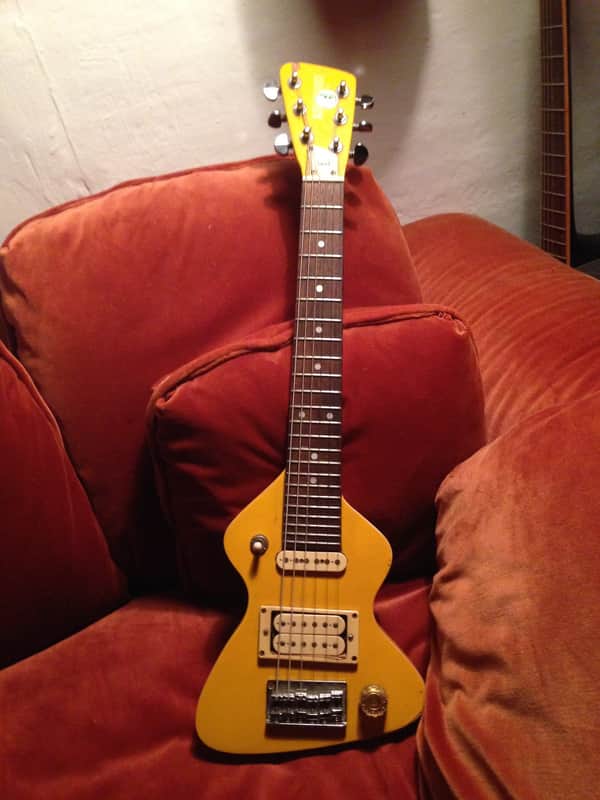 Vintage 1980's Rare Hondo Chiquita Yellow Travel Guitar image 1