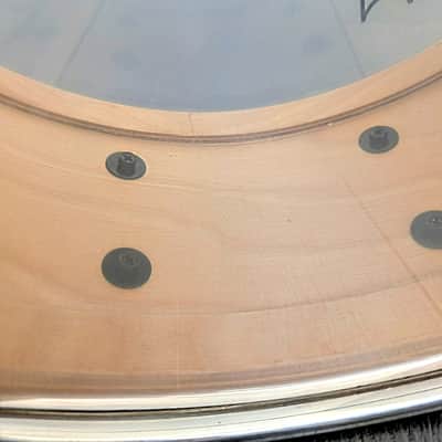 **ULTRA RARE** Pearl Masters Studio Birch Shell 14" x 5.5" Snare Drum 10 Lug Ebony Black Mist Reinforcement Rings Made in Taiwan (Early 1990's Pre BRX) image 8