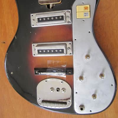 Teisco MJ-2 Parts Guitar (broken truss rod) mid 1960's Sunburst image 2
