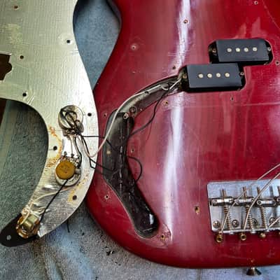 Fender Precision Bass Left-Handed with Maple Fretboard 1970 - 1983 - Ruby Red image 7