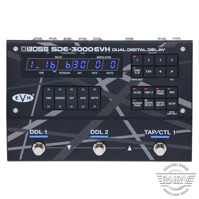 Boss SDE-3000EVH Dual Digital Delay - Black / Grey Stripes image 1