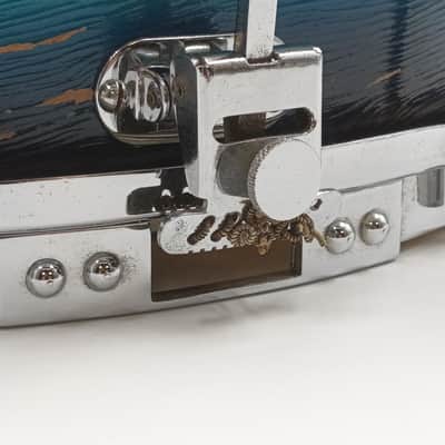 Vintage Ajax 1930s New Century Dual Snare Drum – Blue Silver Duco – Solid Shell image 10