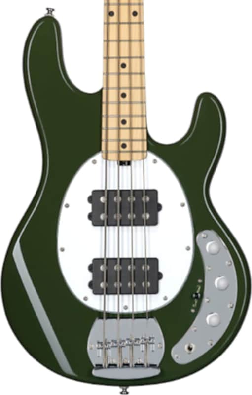 Sterling StingRay RAY4HH 4-String Bass Guitar, Maple Fingerboard, Olive image 1