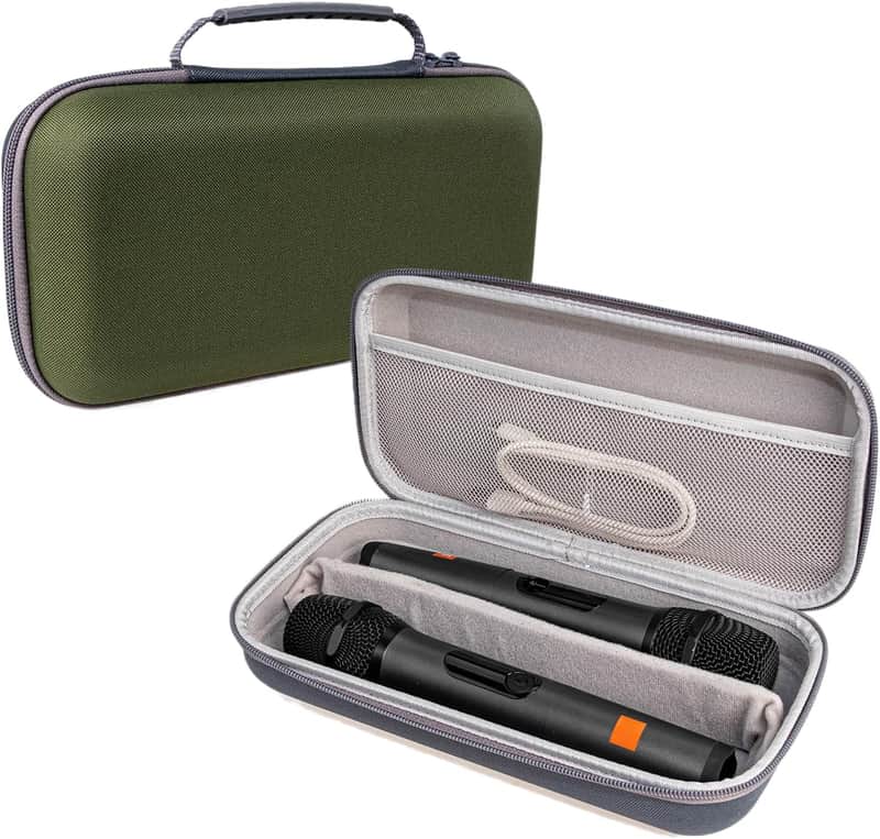 Microphone Case for 3, Microphone Bag for 2 Wireless Microphones EVA Hard Dual Wireless Mic Storage Bag for Gigging and Travel(Case Only) image 1