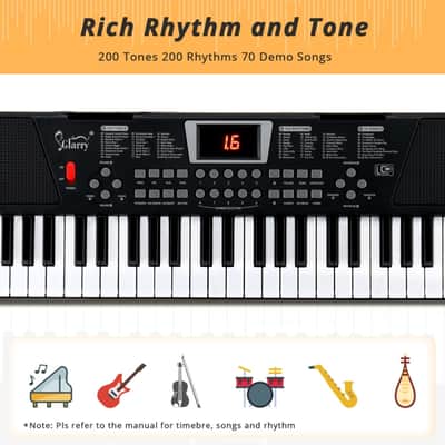 Glarry GEP-201 54-Key Portable Electronic Piano Keyboard w/LCD Screen, Microphone image 5