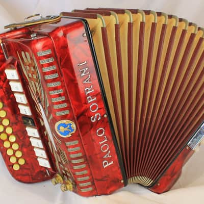 7366 - Red Paolo Soprani Elite "Blue Badge" Diatonic Button Accordion DC# LMMM 23 8 image 1