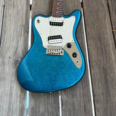 Immagine Squier Paranormal Super-Sonic 2021 - Present - Blue Sparkle electric guitar upgrades - 7