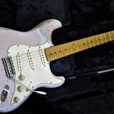Fender American Stratocaster Heavy Relic Shell Pink Eric Johnson Pups Maple Neck image 4