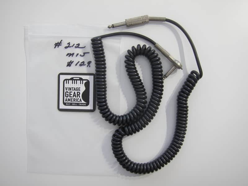 Teisco Del Rey Curly or Coil Cord Guitar Cable MIJ Authentic Vintage Accessory Case Candy Circa-1960s-1970s-Black image 1