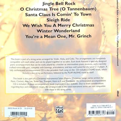 Christmas Instrumental Solos Popular Christmas Songs Viola/Piano Accompaniment Level 2-3 image 4