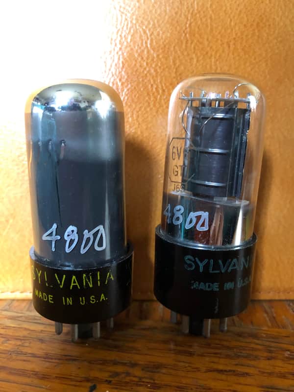 Sylvania NOS 6V6 GT Matched Pair Black Plate Power Tubes USA Made image 1