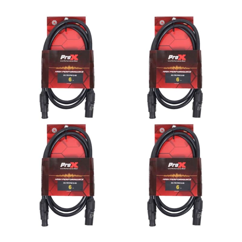 Pack of 4x Pro X 6 Ft Male to Female 12AWG Power Cable for Power Connection image 1