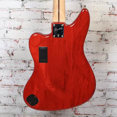 Squier - 2011 Vintage Modified Jaguar Bass Special Electric Bass Crimson Red Transparent - USED image 8