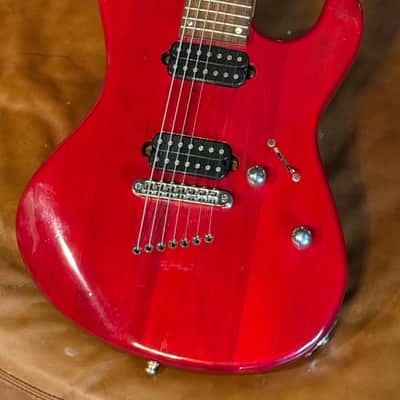 Dean Avalanche 7 2000s - Translucent Red 7-String Electric Guitar String Through Body image 6