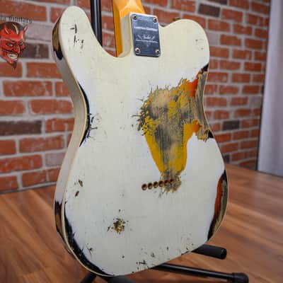 Fender Custom Shop 2020 Winter NAMM Ltd 60 Telecaster Custom Aged Olympic White Over 3-Color Sunburst Heavy Relic 2020 w/OHSC image 16