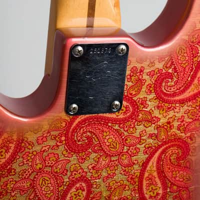 Fender  Telecaster Bass Pink Paisley Solid Body Electric Bass Guitar (1968), ser. #251376, original black tolex hard shell case. image 14