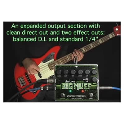 Electro-Harmonix Deluxe Bass Big Muff Pi Fuzz Pedal for Bass with Volume, Blend, Bypass Footswitch, Crossover Footswitch and DI Output image 3