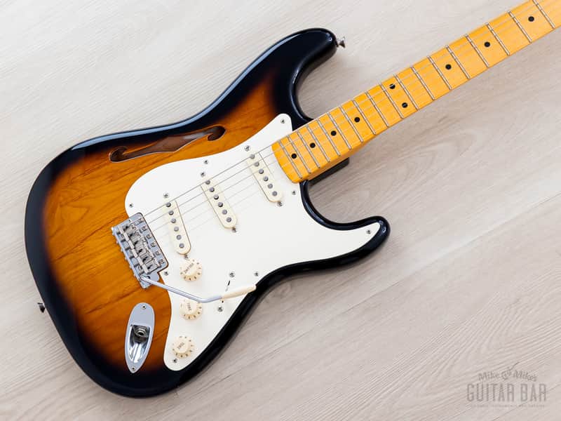 2018 Fender Eric Johnson Signature Stratocaster Thinline Sunburst w/ Case, Tags & CoA image 1