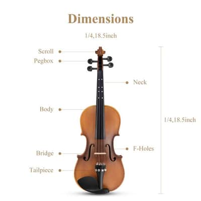 4/4 Violin Set Bundle Full Kit with Hard Case and Accessories image 8