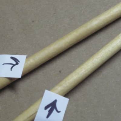 one pair of new old stock near A+ Mike Balter MB6B (6B) Hard Keyboard Mallets - 1" diameter Oval Gray Rubber HEADS and Natural Birch HANDLES (for Xylophone, Bells) mid to late 1990s (+ packaging) Unwound Series image 19