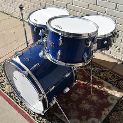 Vintage Pearl Kit "Tempro"  Drum Set with Snare in Blue Sparkle 20, 14, 12, 16 image 3