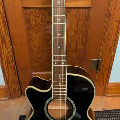 Dean PELH Left-handed acoustic-electric cutaway guitar 2010's - Black image 3