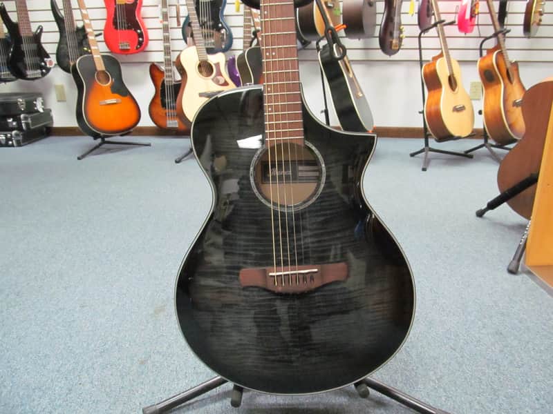 Ibanez AEWC400 Acoustic-Electric Guitar - Transparent Black Sunburst High Gloss image 1