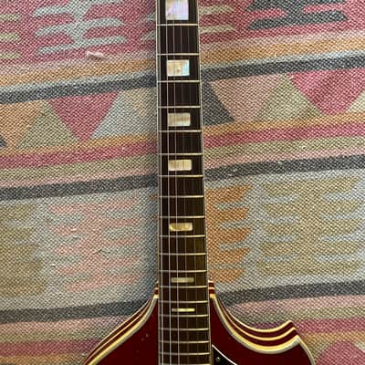 Kent 834 1960's Cherry Red Semi Hollowbody Guitar with white trim image 6