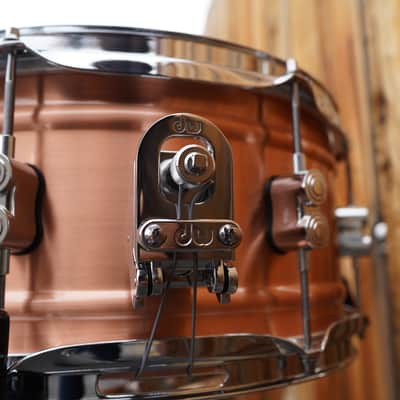 DW/PDP Natural Satin Brushed Copper Shell 6.5 x 14" Snare Drum image 5