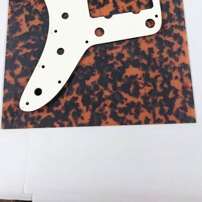 Large Italian-Style Tort Pickguard Blank - Strat/Jazzmaster - Vintage Orange -10" x 16" image 2