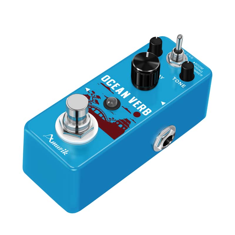 AMUZIK LEF-3800 Digital Reverb Pedal Ocean Verb Effect Pedals For Electric Guitar Bass Wide Adjustable Range 3 Modes True Bypass image 1