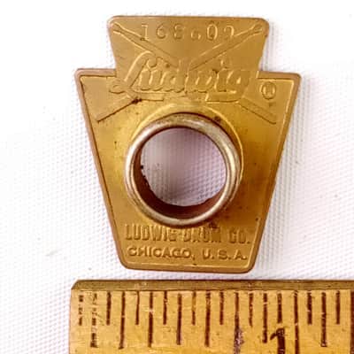 Ludwig #168609 Keystone Badge 1965 Brass Vintage Snare/Tom/Bass Drum+Grommet USA image 1