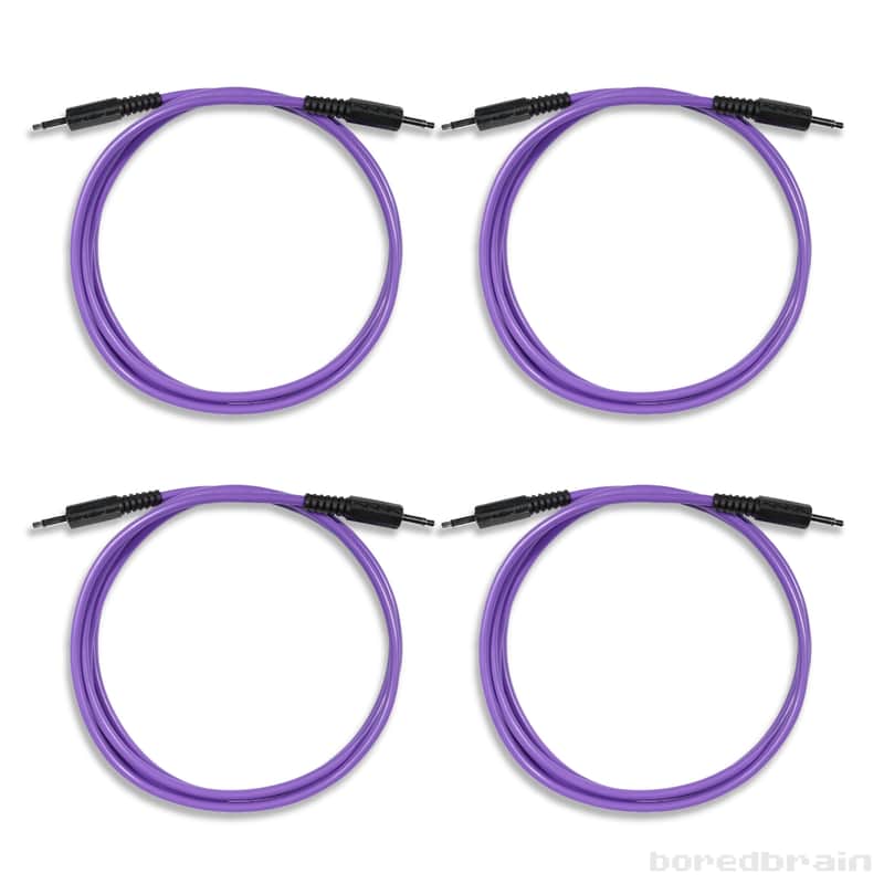 Boredbrain 60-inch 4-Pack Eurorack Modular Patch Cables 3.5mm TS Amethyst Purple image 1