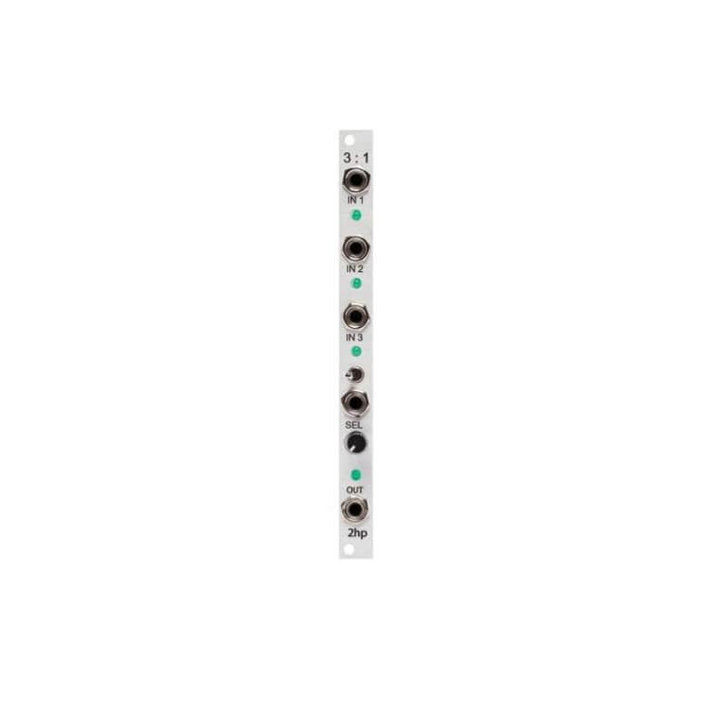 2hp 3:1 Eurorack Voltage Controlled Switch Module (Silver) image 1
