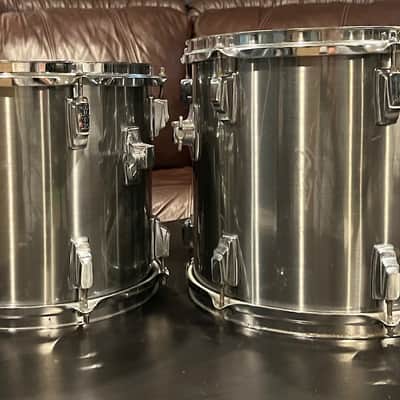 VINTAGE TAMA Swingstar 13 & 12 power toms 1980's - Misty Chrome image 4