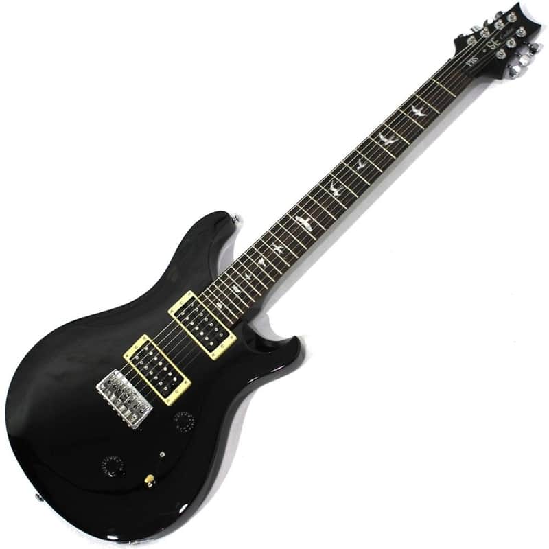 【動作確認済】PRS SE Custom 24 Black　ブラック PRS Custom 24 Electric Guitar - Black with Natural Binding