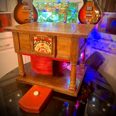 Rotary Connection  VIBRA-TABLE! Rotary / Leslie guitar speaker cabinet / side table! 12” 16 ohm 70 watt speaker. One of a kind  2026 - Wood image 12