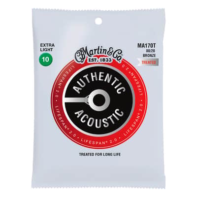 MA170T AUTHENTIC LIFESPAN 2.0 Treated 80/20 Bronze Extra Light 10/47 Martin Strings image 2