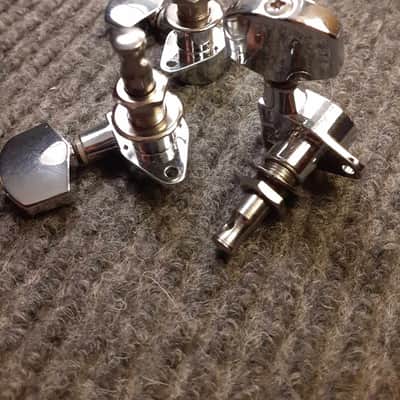 Ping Guitar Tuners (partial set: 2 bass side, 1 treble side) 1980's-1990's - Chrome image 3