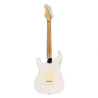 STAGG VINTAGE SERIES S-55 STRAT SSS GUITAR / SEE THRU WHITE BLONDE image 4