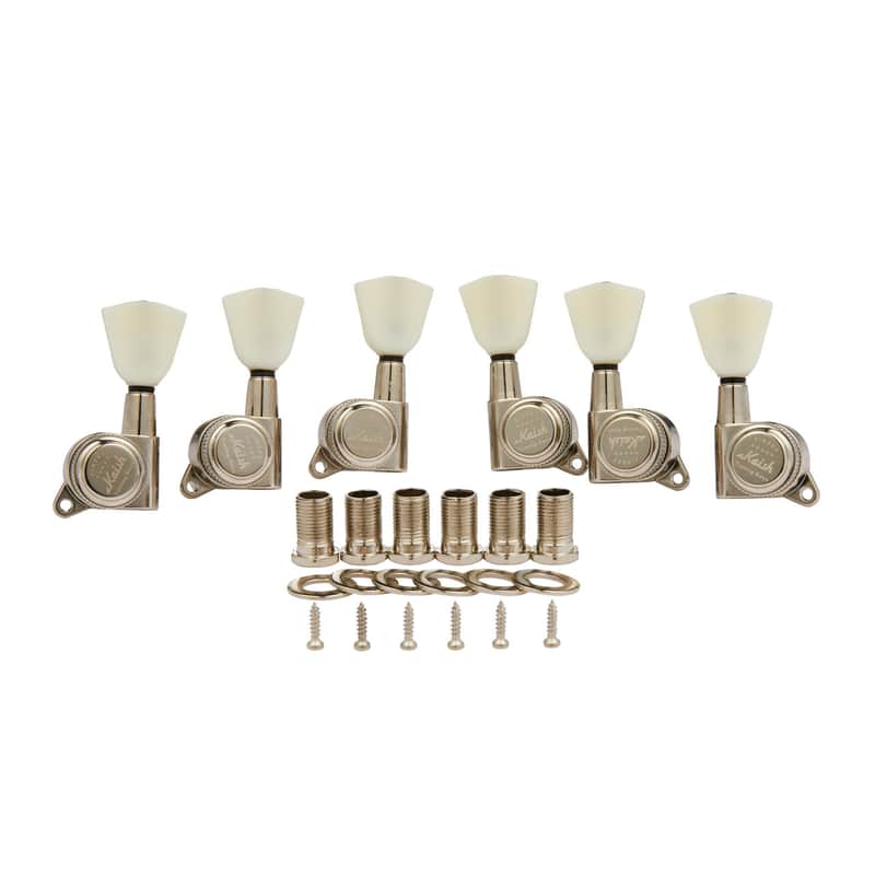 KAISH 3x3 Off White Keystone Locking Tuners 18:1 Guitar Tuning Keys Locking Tuning Machines for LP/Les Paul/SG/ES or Acoustic Guitars Nickel image 1